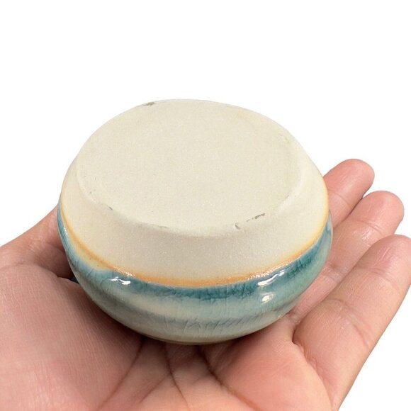 Studio Art Pottery Flower Frog Light Green Glaze Pottery Hand Made Stoneware VTG - Picture 5 of 11